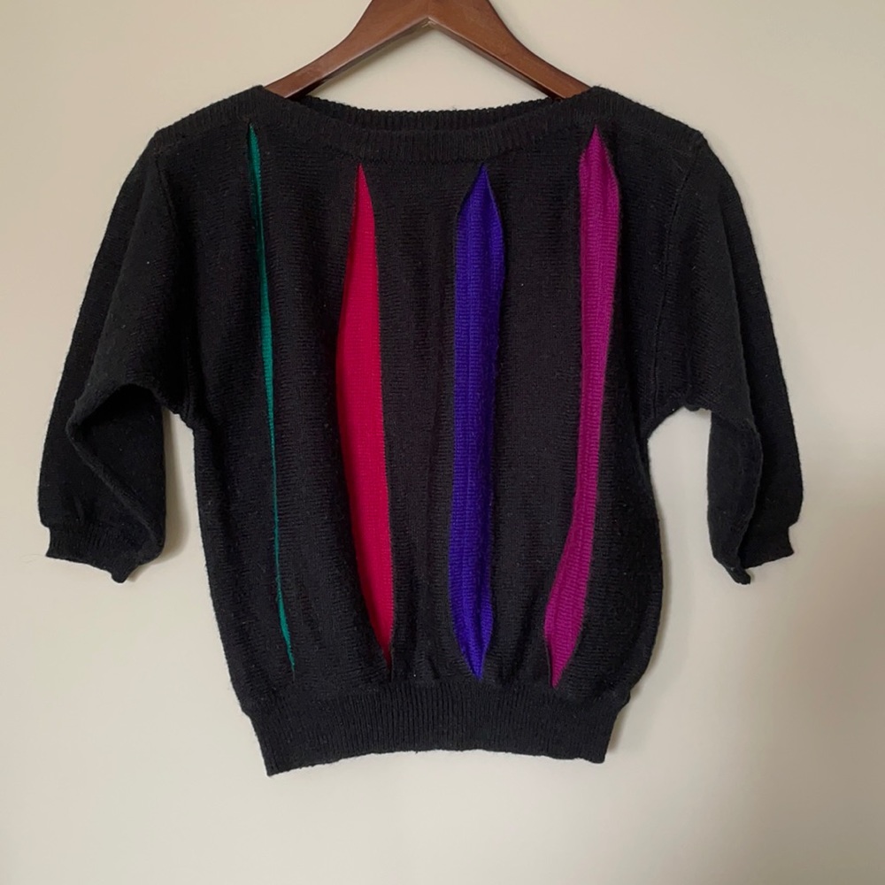 Vintage 80s colour block sweater